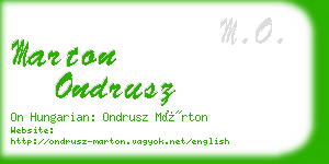 marton ondrusz business card